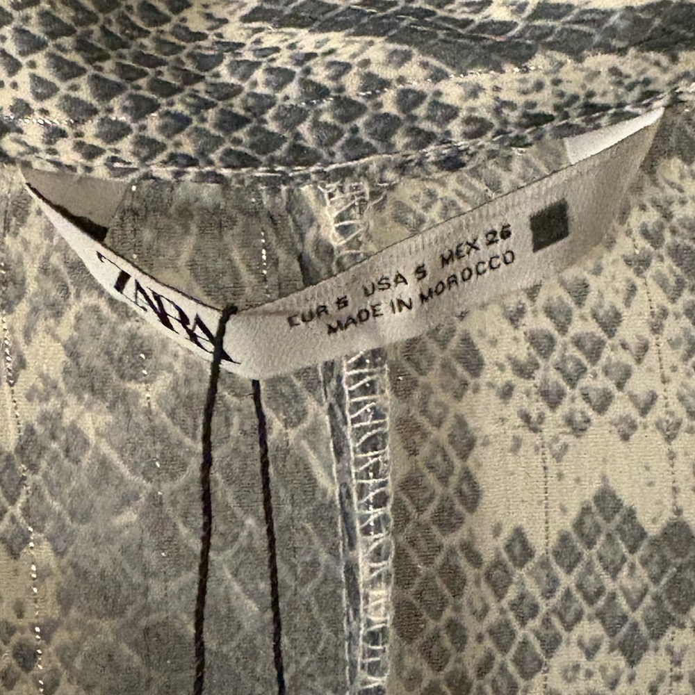 Nwt-Zara- METALLIC THREAD ANIMAL PRINT DRESS-Small - Picture 6 of 6